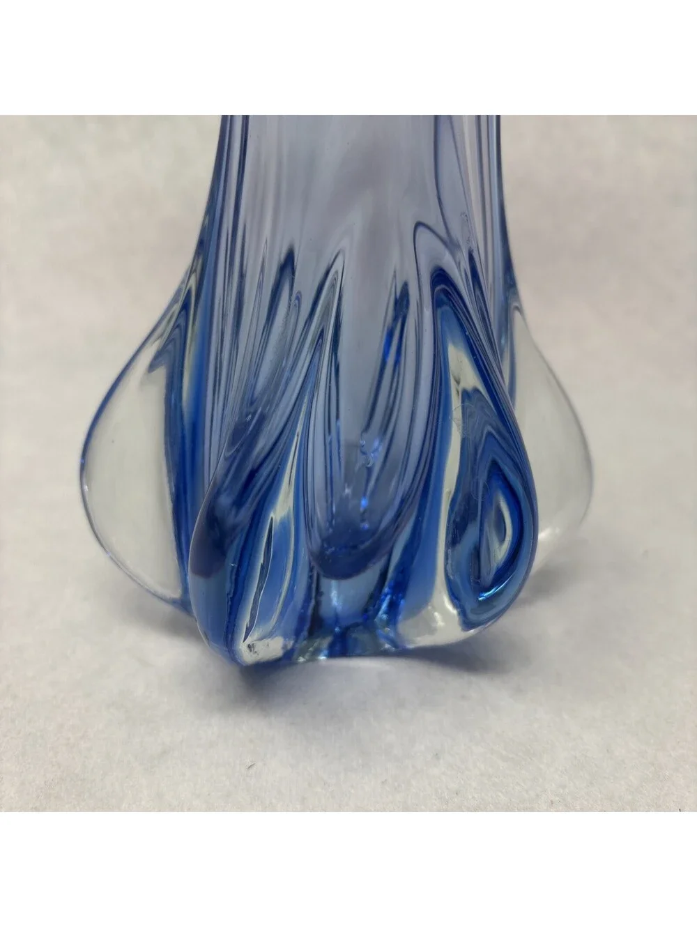 VTG Murano Swung Vase Hand Blown Glass Pink & Blue Sommerso 1960's MCM 11.5